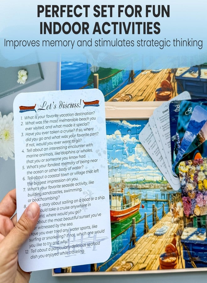 QUOKKA 100 Pieces Dementia Puzzles for Elderly - 3SET Large Piece Puzzles for Seniors - 9 Memory Flashcards with Facts I 25 Discussion Prompts per Puzzle - Alzheimer's Activities Products for Elderly - Image 4